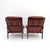 Burgundy Pair of Swedish Highback Armchairs “Hoffman” by Gunnar Kentemol for Göte Möbler, 1970 For Sale - Image 8 of 10