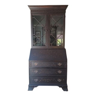 Newport Liliana Chinoiserie Secretary Desk by Ethan Allen For Sale