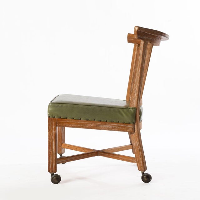 Late 20th Century Vintage Brandt Ranch Oak Game Table and 4 Chairs For Sale - Image 5 of 12