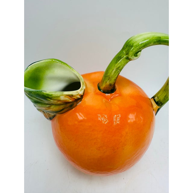 Italian Italian Vintage Ceramic Orange Teapot For Sale - Image 3 of 7