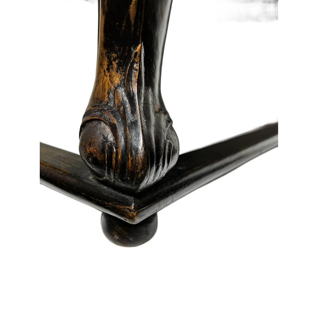 Ebony Antique Chinese Black Lacquer Low Table For Sale - Image 8 of 15