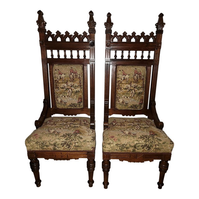 Antique Pair of Gothic Revival Chairs Chairish
