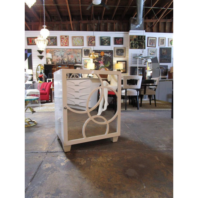 White Lacquer Mirrored End Tables Pair Chairish