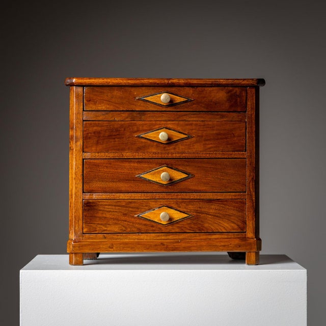 Early 19th Century Biedermeier Miniature Chest of Drawers, around 1820 For Sale - Image 5 of 9