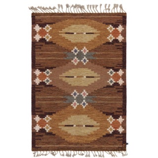 Vintage Swedish Rug by Ingegerd Silow For Sale