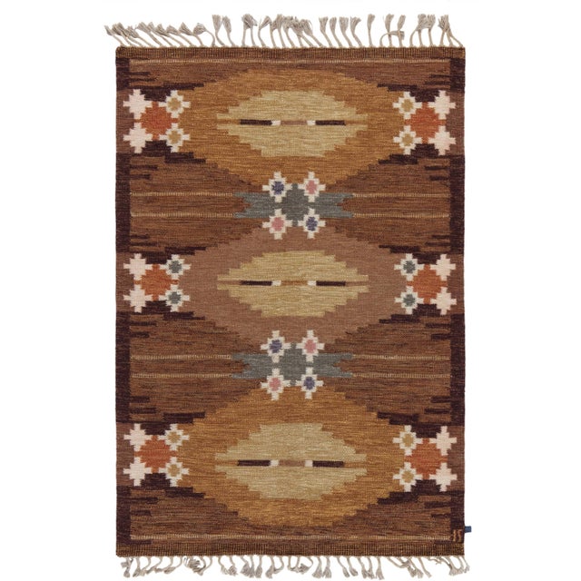 Vintage Swedish Rug by Ingegerd Silow For Sale