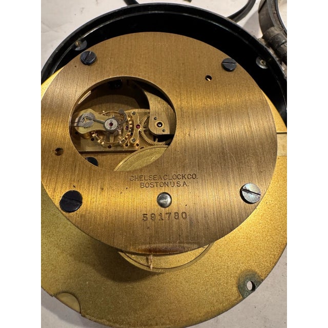 Chelsea 6" Marine Mechanical 24 Hour Ships Clock For Sale In Los Angeles - Image 6 of 9