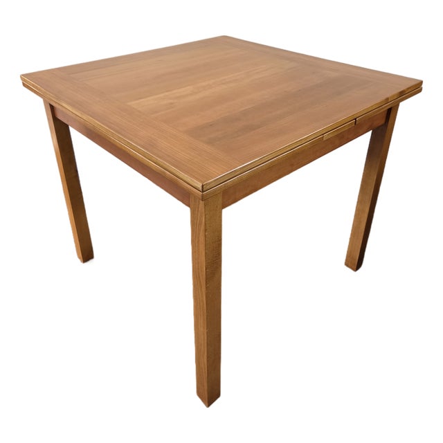 Mid-Century Draw Leaf Table Denmark 36x36 Open 36x65 For Sale