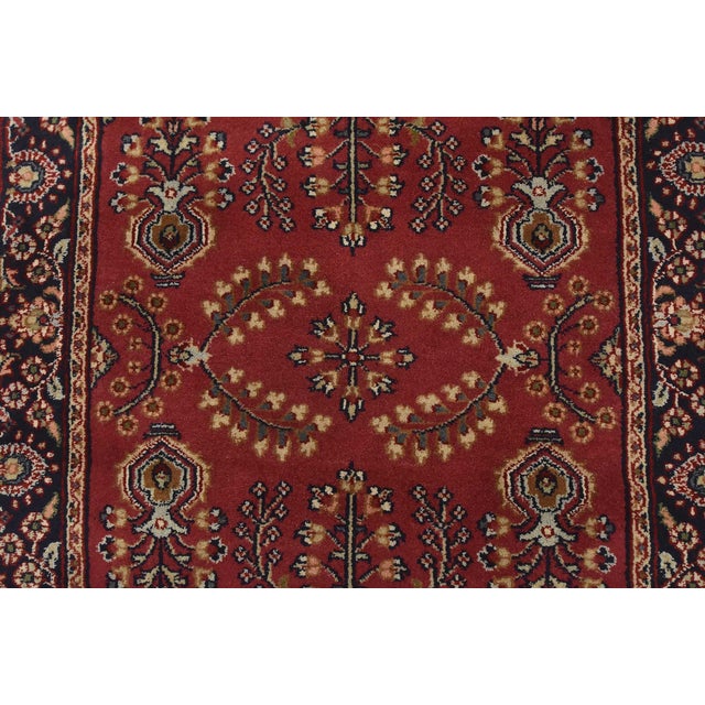 Pink Fine Sarouk Runner 2’6” X 11’6” Pink Wool Traditional Hand-Knotted Rug For Sale - Image 8 of 13