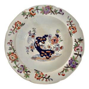 Mid 19th Century Antique Mortlocks Ashworth Ironstone Chinoiserie Chinese Tree Soup Plate