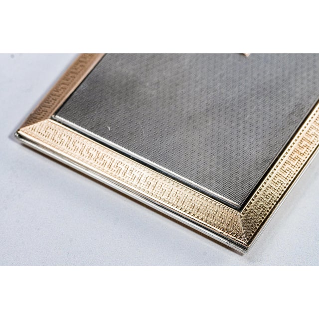 Silver Rare Asprey Art Deco Engine Turned Antique English Sterling Silver Cigarette Case Vesta Case in Presentation Box Luxury Tobacciana For Sale - Image 8 of 18