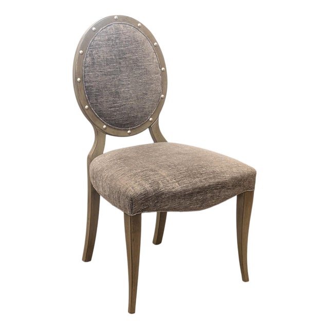 Contemporary Modern Restoration Hardware Fabric Upholstered Wooden Accent Chair For Sale