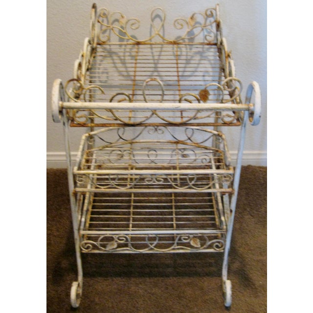Vintage Shabby Chic French Wire Tea Cart Gorgeous Vintage French Wire Tea/Bar Cart All original, never been repainted,...