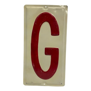 Mid Century Enamel Letter G For Sale
