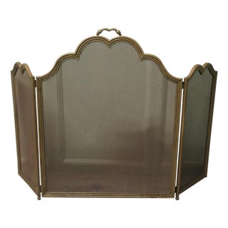 Vintage Italian Folding Brass Fire Guard, 1930 For Sale