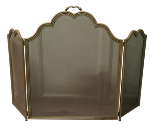 Vintage Italian Folding Brass Fire Guard, 1930