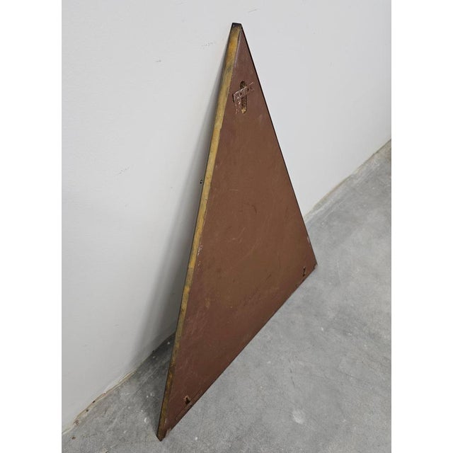 Brown Mid-Century Modern Triangular Tinted Mirrors in Bronze Frames, Italy, 1950s, Set of 2 For Sale - Image 8 of 11