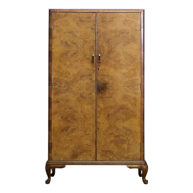Art Deco Compact Wardrobe in Walnut, 1930s For Sale