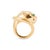 David Webb Vintage David Webb 18k Yellow Gold Emerald Eyes Panther Cocktail Ring, Size 5 For Sale - Image 4 of 9