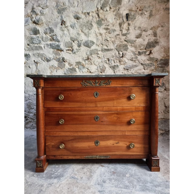 Antique Chest of Drawers in Walnut and Oak with Marble Top, France, 1820-1850 For Sale - Image 16 of 18