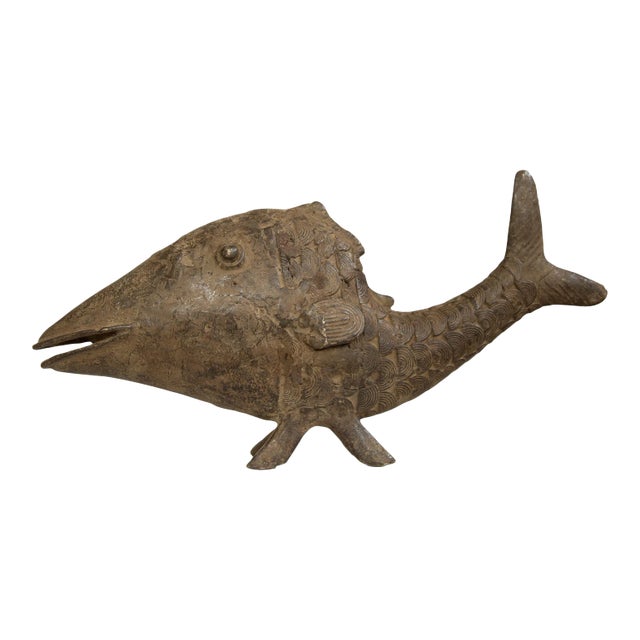 Vintage African Bronze Fish For Sale