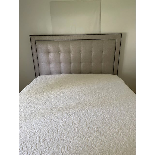 2010s Ethan Allen California King Jensen Custom Upholstered Bed For Sale - Image 5 of 8