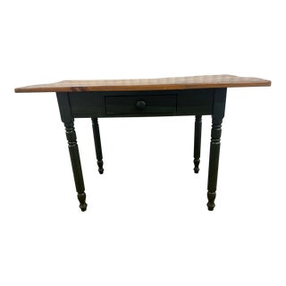 1970s Country Pine Top and Paint Decorated Table For Sale