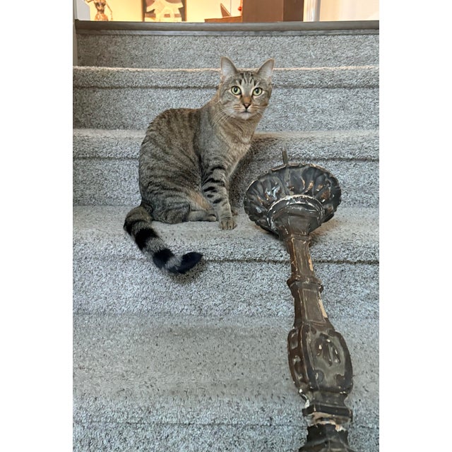 18th C.Italian Church Alter Candlestick Fitted as Floor Lamp, Needs Lamp Parts, 38” H For Sale - Image 10 of 12