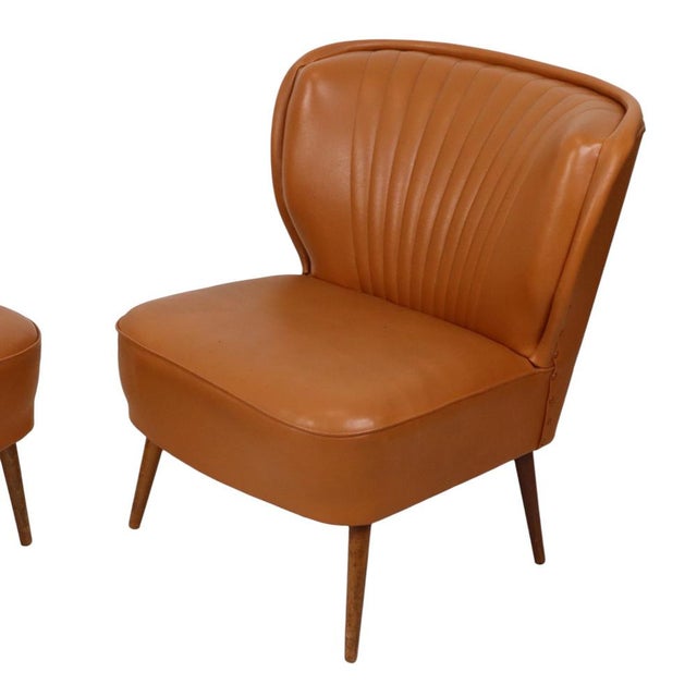 Vintage Expo 58 Cocktail Chairs in Cognac Faux Leather, 1960s, Set of 2 For Sale - Image 13 of 18