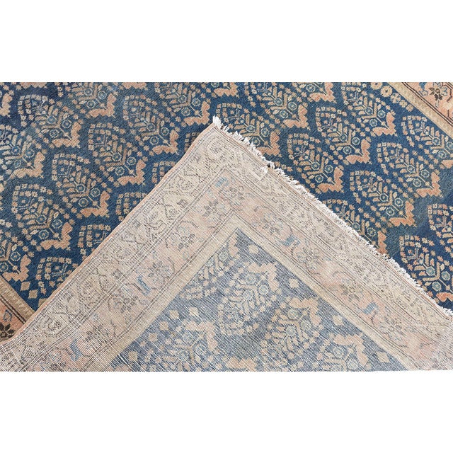 Antique Persian Malayer Orange Handwoven Wool Rug For Sale In New York - Image 6 of 9