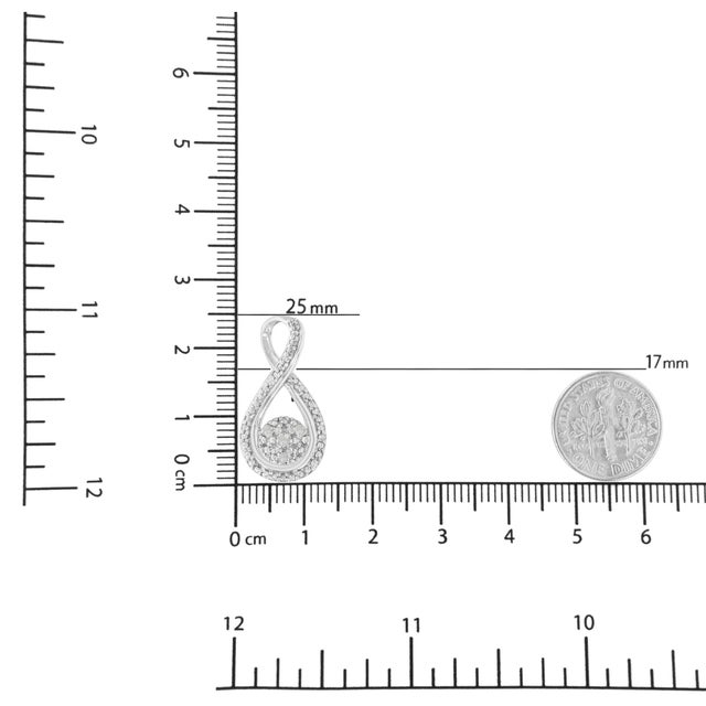 Early 21st Century .925 Sterling Silver Diamond Accent Infinity 18" Pendant Necklace (I-J color, I2-I3 clarity) For Sale - Image 5 of 5