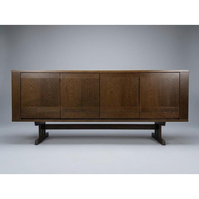 Mid-Century Modern Danish Architectural Stained Oak Sideboard attributed to Skovby For Sale - Image 9 of 9