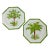 Vintage Italian Palm Tree Plates, a Pair For Sale