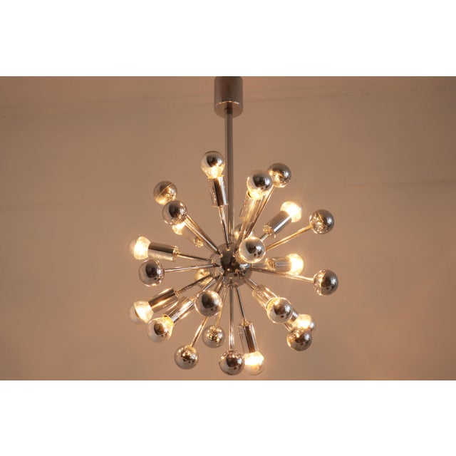 Mid-Century Modern Sputnik Italian Chrome Chandelier with Twelve Lights attributed to Goffredo Reggiani, 1970 For Sale - Image 3 of 12