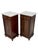 Stunning and elegant pair of Art Nouveau nightstands or bedside tables. Striking Dutch design from the 1900s. Solid walnut...