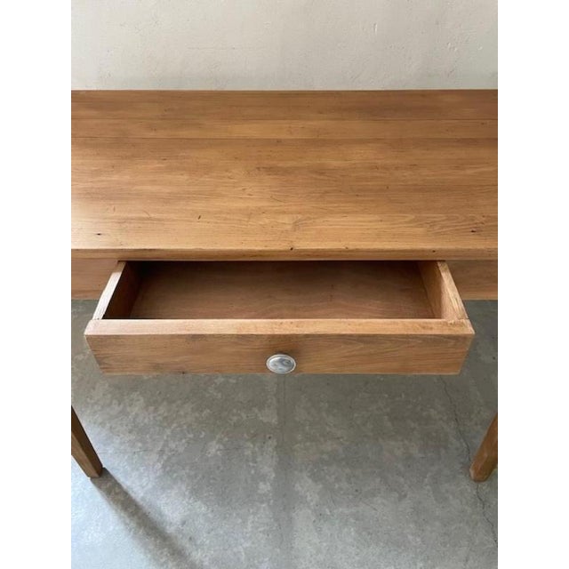 Farmhouse Table with Drawer in Wood For Sale - Image 3 of 6