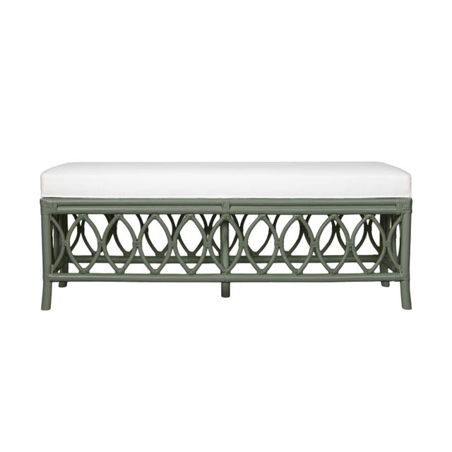 Dark Green Lillian Bench - Evergreen For Sale - Image 8 of 8