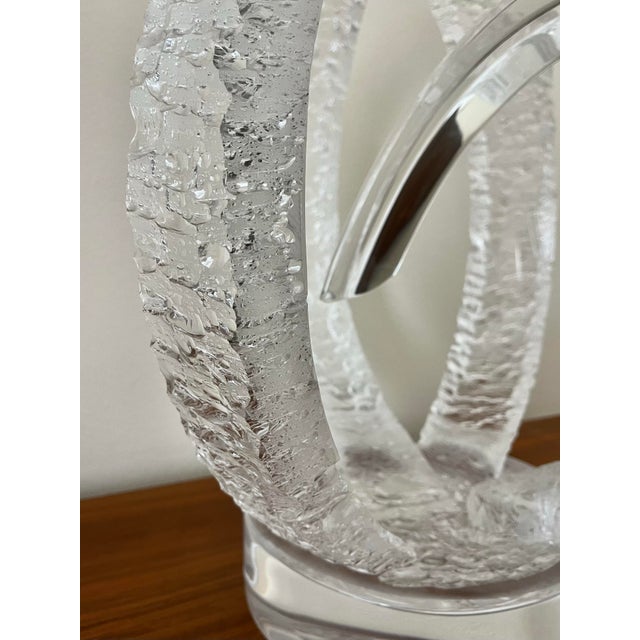 Abstract Textured + Beveled Lucite Orb Sculpture | by Van Teal For Sale - Image 10 of 12