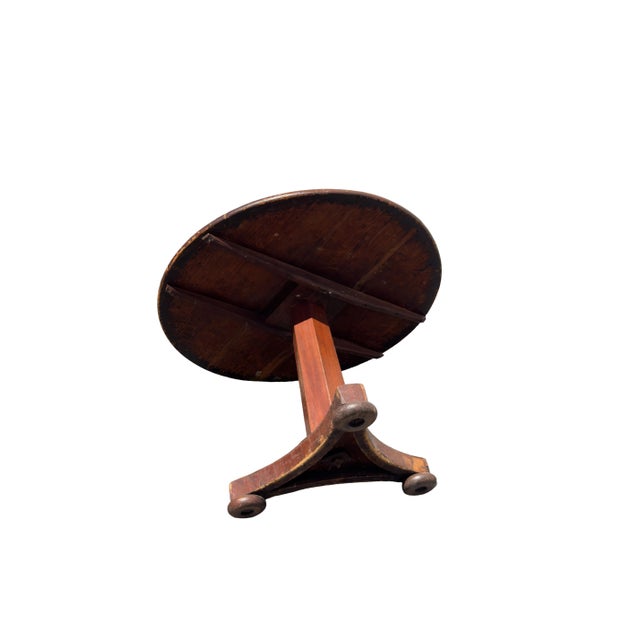 Antique 19th Century Empire Mahogany Round Pedestal Center Table For Sale In Los Angeles - Image 6 of 7
