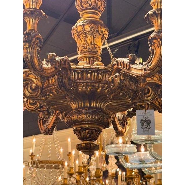 19th Century French Giltwood Chandelier For Sale - Image 4 of 7