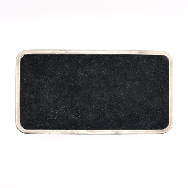Silver Mid-Century Italian Neoclassical Silver-Plated & Velvet Jewelry Casket For Sale - Image 8 of 10