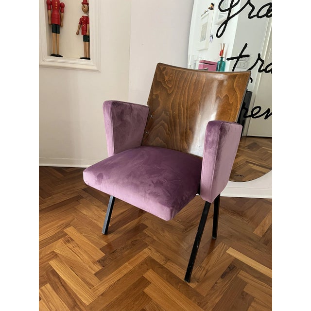 1950s Mid- Century Theatre Armchair, 1950s For Sale - Image 5 of 8