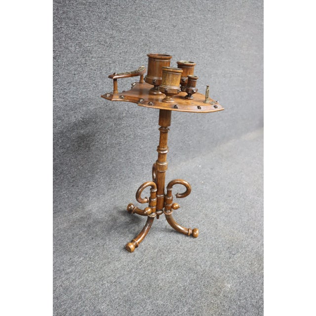 Arts & Crafts Bentwood Arts & Crafts Quarter-Sawn Oak Smokestand For Sale - Image 3 of 11