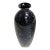 A mid century Murano style black art glass vase with silver and gold. 20th century, Italian hand blown with beautiful high...