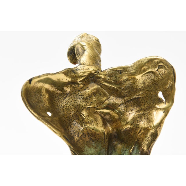 Vintage Cast Bronze Winged Brutalist Torso Sculpture on Black Granite Base For Sale In Miami - Image 6 of 12