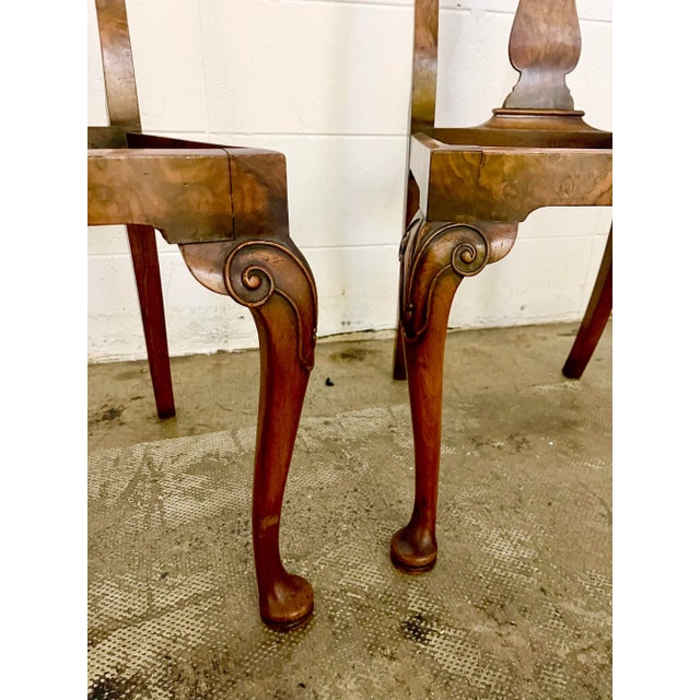 Early 20th Century Queen Anne Style Butler Wood Side Chairs — Set of 2 For Sale - Image 4 of 10