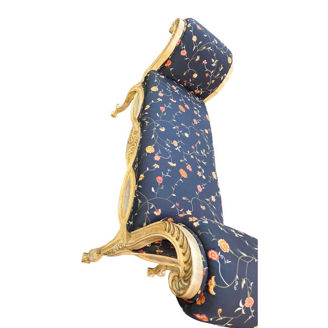 French 1990s Neoclassical Window Bench Scrolled Arm French Regency Design Source Louis XV For Sale - Image 3 of 18