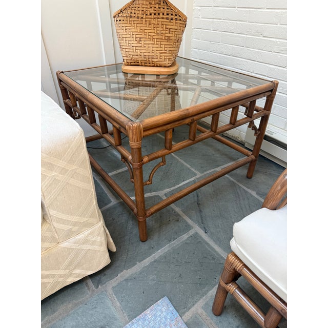 Seven Piece Vintage Set of Clark Casual Bamboo Rattan Furniture For Sale - Image 16 of 18