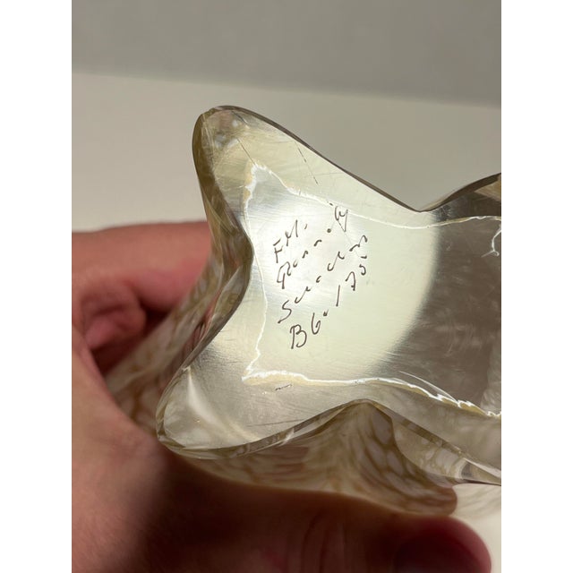 Glass 1970's Fm Konstglass of Ronneby Sweden Hand Blown Art Glass Polar Bear Figurine For Sale - Image 7 of 9