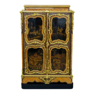 French Rococo Style Gilt Bronze Mounted Chinoiserie Cabinet Manner of (Bernard II Van Risenburgh)
